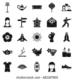 Asia icons set. Simple set of 25 asia vector icons for web isolated on white background