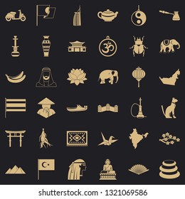 Asia icons set. Simple style of 36 asia vector icons for web for any design