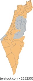 Mapa de vetor de Ásia Israel com camadas de estrada