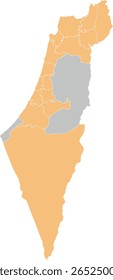 Asia Israel Vector Map with Subdistrict border