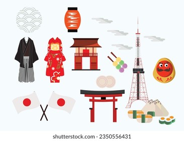 Asia japanese traditional Vector illustration