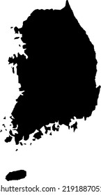 Asia korea vector map.Hand drawn minimalism style.