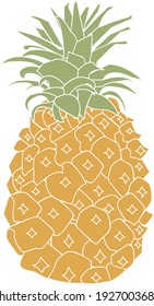 Asia local fruit pineapple illustrstion
