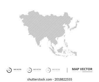 Asien-Karte abstrakte Linie grau auf weißem Hintergrund, Vektorgrafik für die Präsentation. Kreatives Konzept für Infografik.
