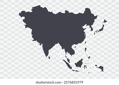 Asia Map Anchor Color on White Background quality files Png