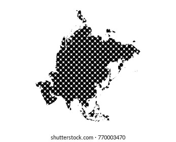 Asia map background. Asia community map.Lines, points, circles and planes. Futuristic design.All elements are separated Abstract white background. Vector illustration EPS 10 .