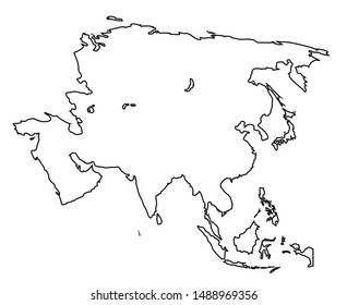 Asia Map Blank Vector Illustration Outline Stock Vector (Royalty Free ...