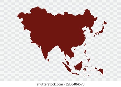 Asia Map burnt brown Color on White Background quality files Color (701205) png