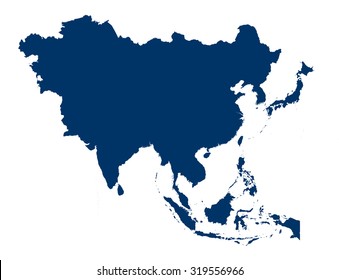 Asia map (Denim Blue)