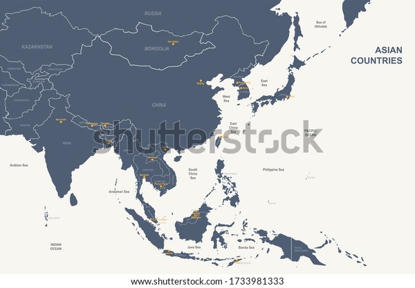 Asia Map Oceania Map High Quality Stock Vector (Royalty Free) 1458478403