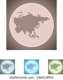 Asia map with four different color