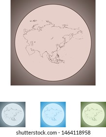 Asia map with four different color