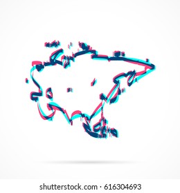 Asia Map hand drawn with blue and pink highlighters, isolated on a blank background.
Vector illustration, easy to edit, manipulate, resize or colorize.
