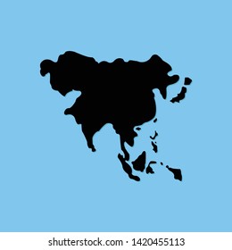 Asia map Icon vector. Simple flat symbol. Perfect Black pictogram illustration on white background