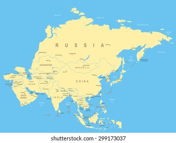 Asia - map - illustration