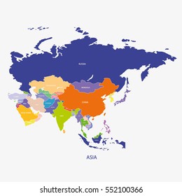 ASIA MAP  illustration vector
