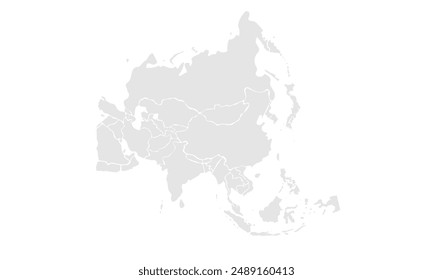 Asia map illustration,isolated on white background.for website layouts, background, education, precise, customizable, Travel worldwide, map silhouette backdrop, earth geography, political, reports.