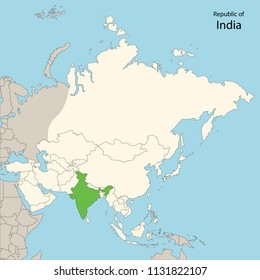 asia map, india 
