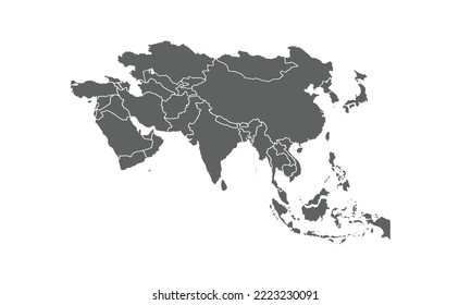 Asien-Karte einzeln auf weißem Hintergrund.