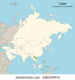 asia map, laos