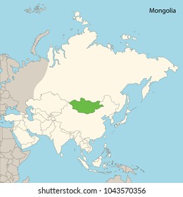 asia map, mongolia