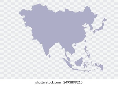 Asia Map silver Color on White Background quality files Png