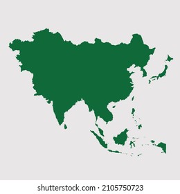 asia map vector, Abstract design vector illustration Eps 10. Green color palette color. High Detailed on white background.
