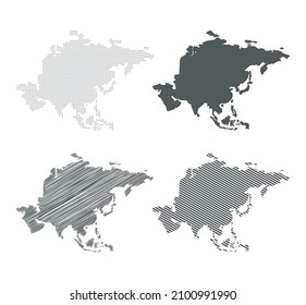 asia map vector illustration, asian continent map