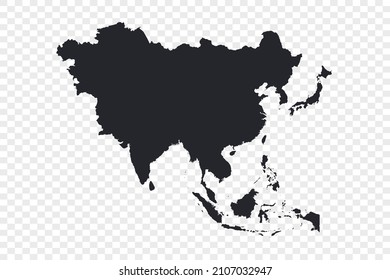 Asia map vector, isolated on transparent background