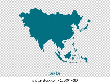 vector de mapa de asia, color de cáscara aislado sobre fondo transparente