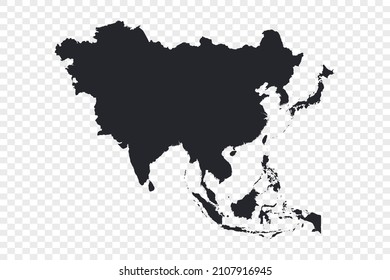 Asia map vector, Not isolated on transparent background