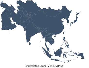 Asien-Karte Vektor WGS 72BE-South China Sea Lambert-Projektion