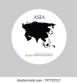 Asia map.vector illustration.