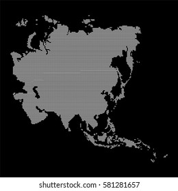 Asia and middle east map made from dot pattern