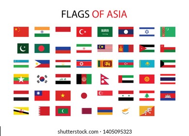 Asia Nation Flag Icon Vector Using For Presentation Or Website