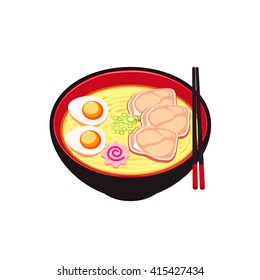 asia noodle bowl food vector