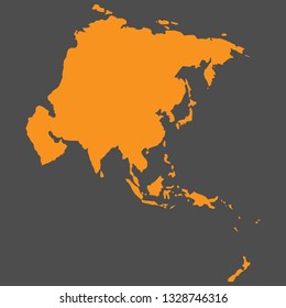 Asia outline world map