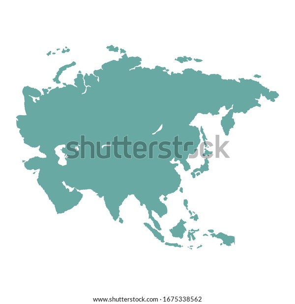 白い背景にアジアの輪郭の世界地図 ベクターイラスト アジア大陸の地図 のベクター画像素材 ロイヤリティフリー