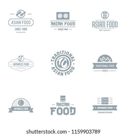 Asia pabulum logo set. Simple set of 9 asia pabulum vector logo for web isolated on white background