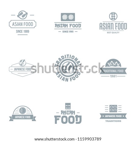 Asia pabulum logo set. Simple set of 9 asia pabulum vector logo for web isolated on white background
