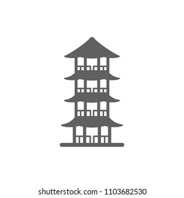 Asia pagoda icon vector in trendy flat style isolated on white background