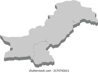 Asia Pakistani Map Vector Illustration 