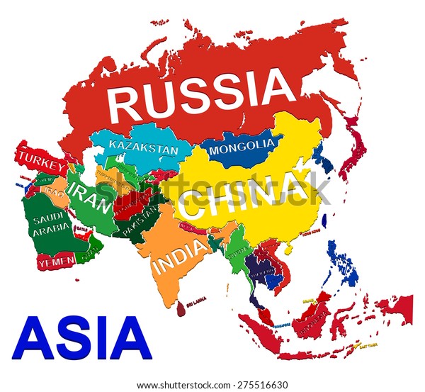 Asia Political Map Stock Vector Royalty Free 275516630 Shutterstock Asia Political Map 600w 275516630
