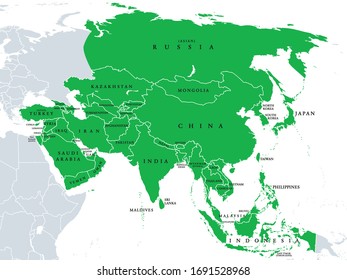 political map of asia countries
