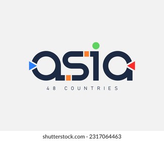 ASIA, Premium logo design. Cool and futuristic logotype with geometrics.