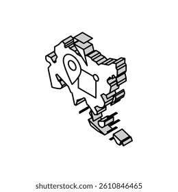 asia shipment tracking isometric icon vector. asia shipment tracking sign. isolated symbol illustration