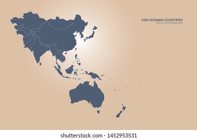 Indopacific Countries Rcep Countries Vector Map Stock Vector (Royalty ...