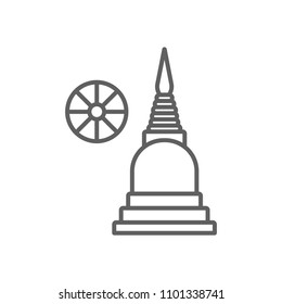 Asia temple thin icon vector in trendy flat style isolated on white background