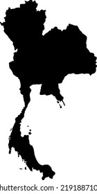 Asia Thailand vector map.Hand drawn minimalism style.