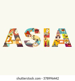 Asia. Travel vector illustration